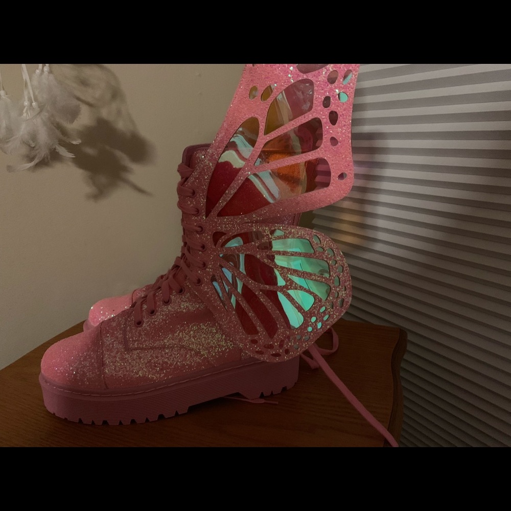 SOLD - Dolls Kill Club Exx Butterfly Boots - Picture 5 of 8